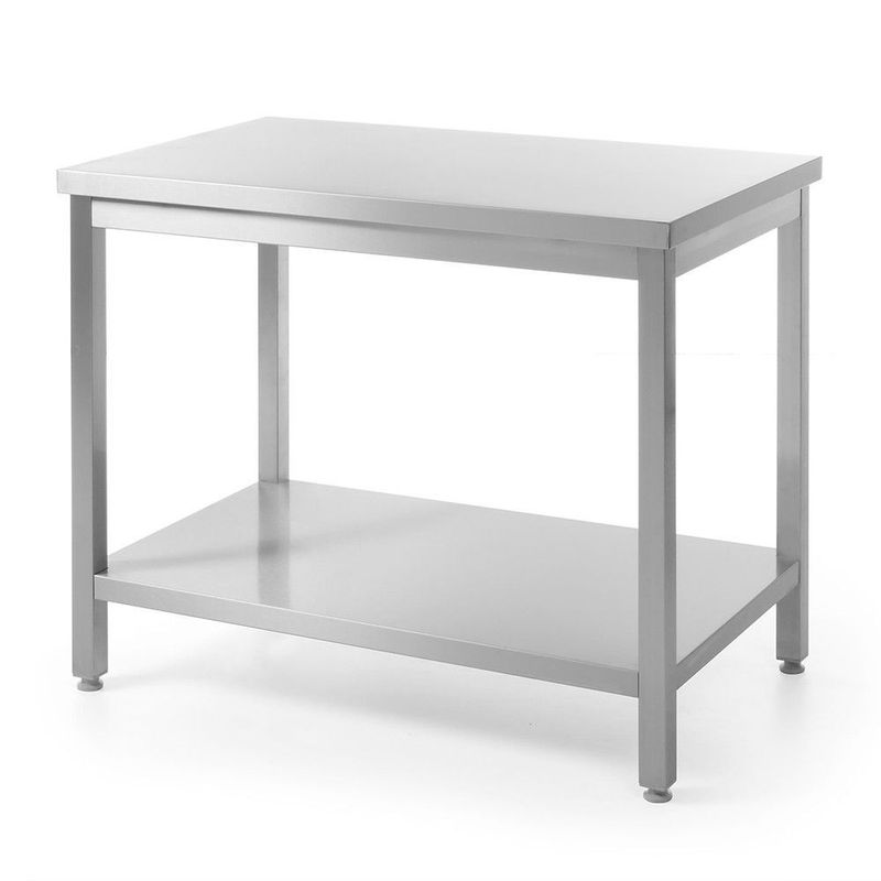 Werktafel zware uitvoering met plank, 600 mm diep, HENDI, Kitchen Line, 1400x600x(H)850mm