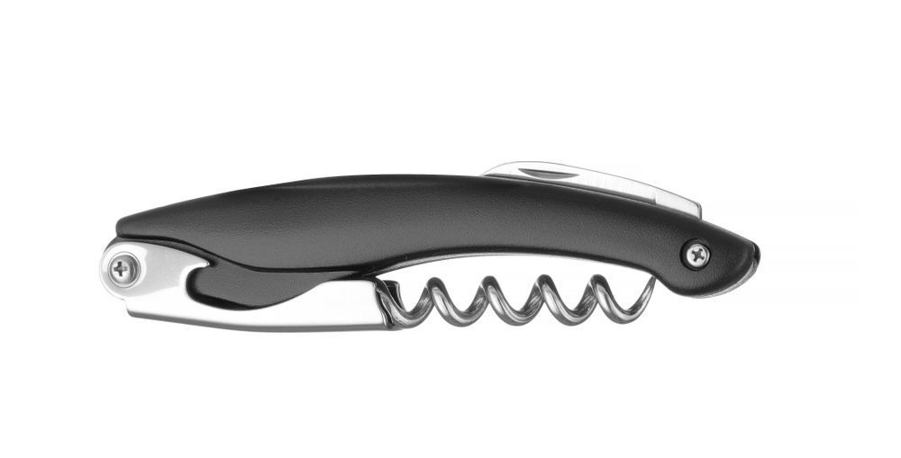 Sommelier kurkentrekker, Bar up, Zwart, 110x25mm
