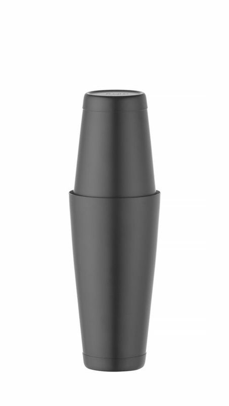 Tin-on-Tin Boston shaker, Bar up, 0,8L, Zwart, ø90mm