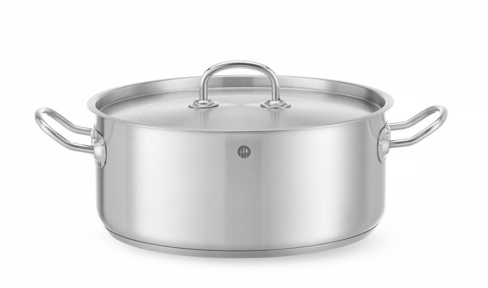 Kookpan laag - met deksel, HENDI, Kitchen Line, 7,3L, ø280x(H)120mm