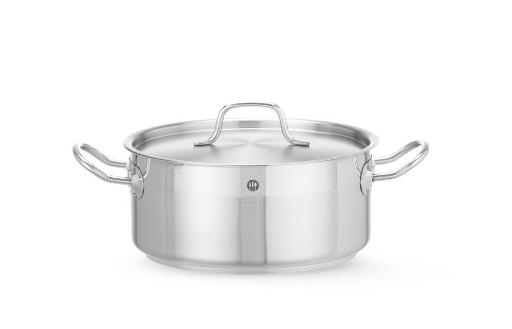 Kookpan laag - met deksel, HENDI, Profi Line, 4,8L, ø240x(H)105mm