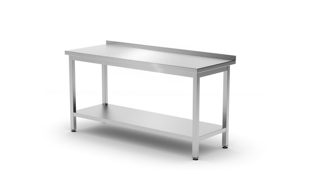 Muurwerktafel met schap Budget Line â€“ geschroefd, diepte: 600 mm, HENDI, Budget Line, 1200x600x(H)850mm