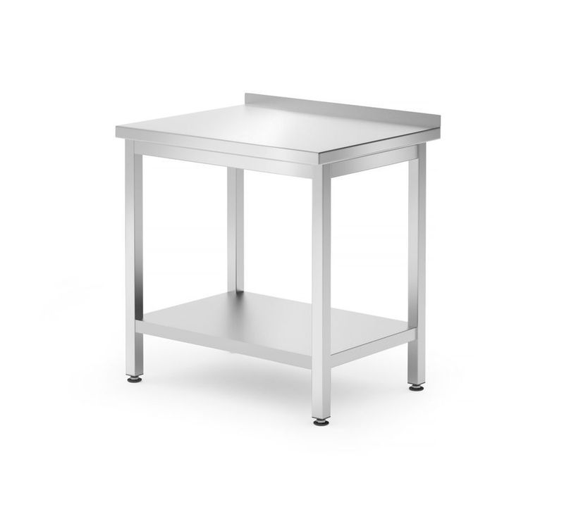 Muurwerktafel met schap Budget Line â€“ geschroefd, diepte: 600 mm, HENDI, Budget Line, 800x600x(H)850mm