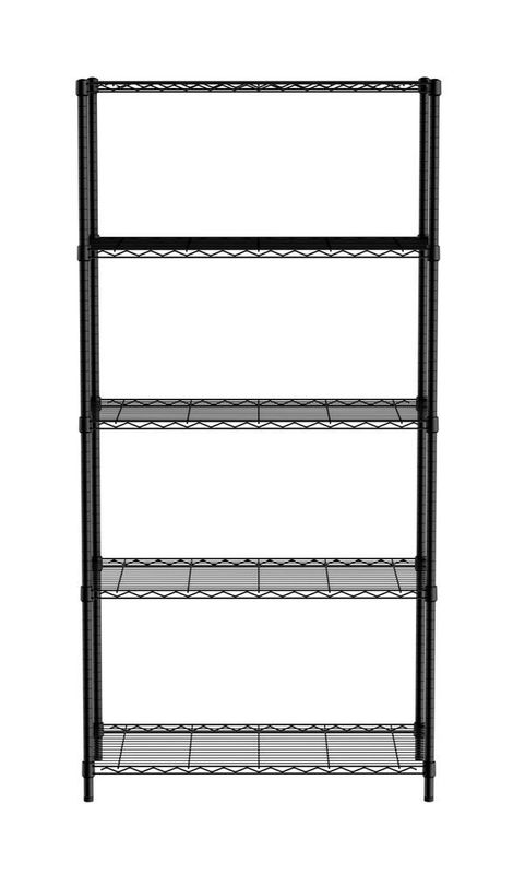 Opbergrek met 5 schappen, HENDI, Zwart, 910x455x(H)1830mm