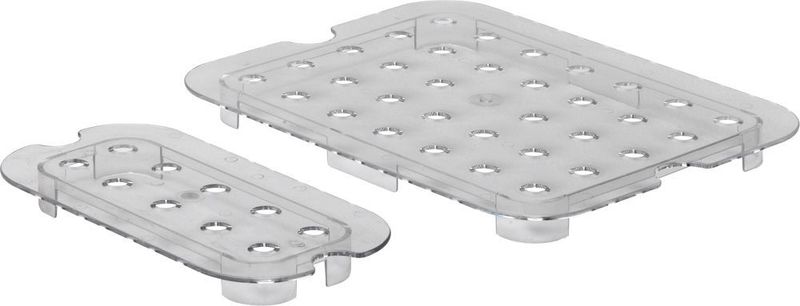 Geperforeerde roosters voor GN containers polycarbonaat, HENDI, Profi Line, GN 1/6, Transparant, 118x106mm
