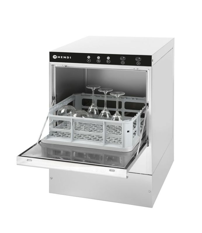 Glazen vaatwasser 40x40 - elektronische bediening, HENDI, 230V/2800W, 566x472x(H)705mm