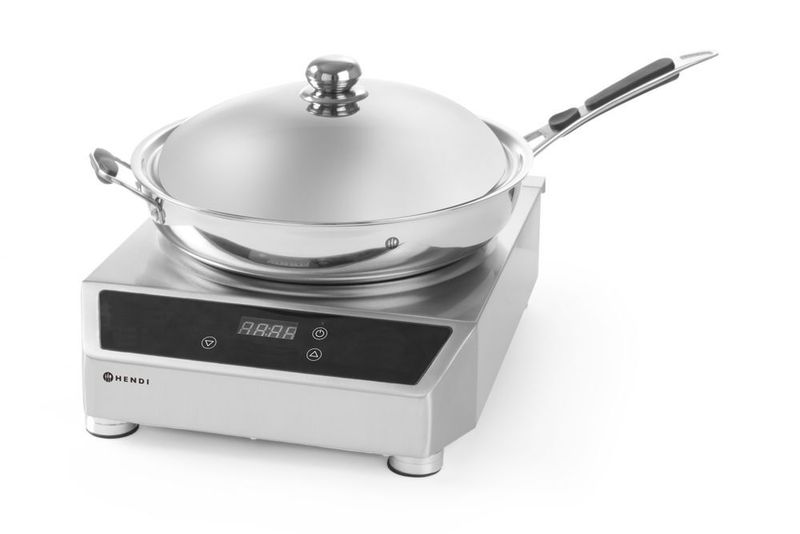 Inductiewok model 3500, HENDI, Profi Line, Set met pan, 230V/3500W, 340x450x(H)295mm