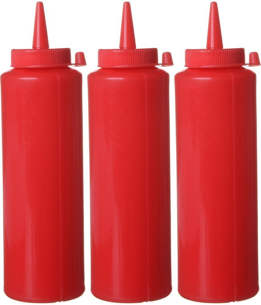 Dispenser flacon sets - 3 st., HENDI, 0,2L, Rood, 3 st., ø50x(H)185mm