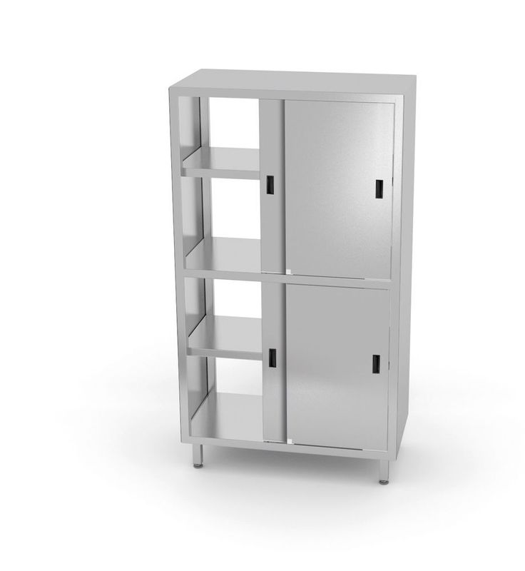 Doorgangskast met tussenblad en schuifdeuren, HENDI, Kitchen Line, 800x500x(H)1800mm