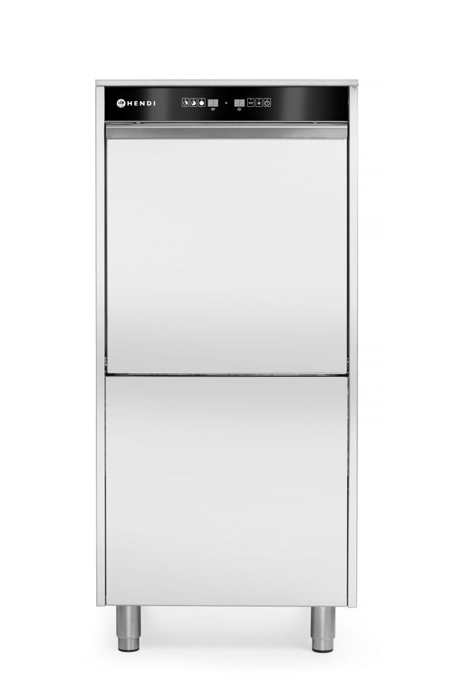 50x60 vaatwasser voor pannen en trays â€“ met doseersysteem voor reinigingsmiddelen en afvoerpomp, HENDI, 400V/7100W, 595x777x(H)1335mm
