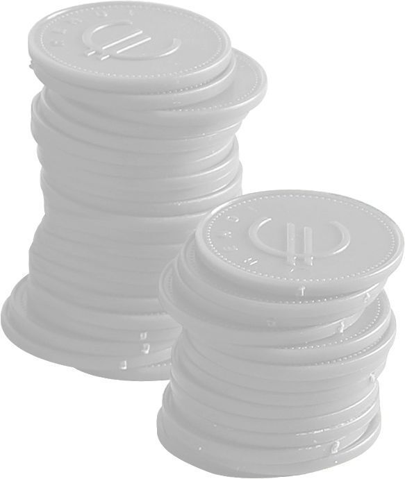 Consumptiemunten - 100 st., Bar up, Wit, 100 st., ø25mm