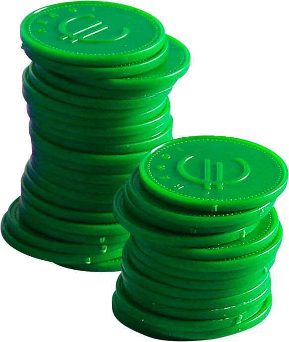 Consumptiemunten - 100 st., Bar up, Groen, 100 st., ø25mm