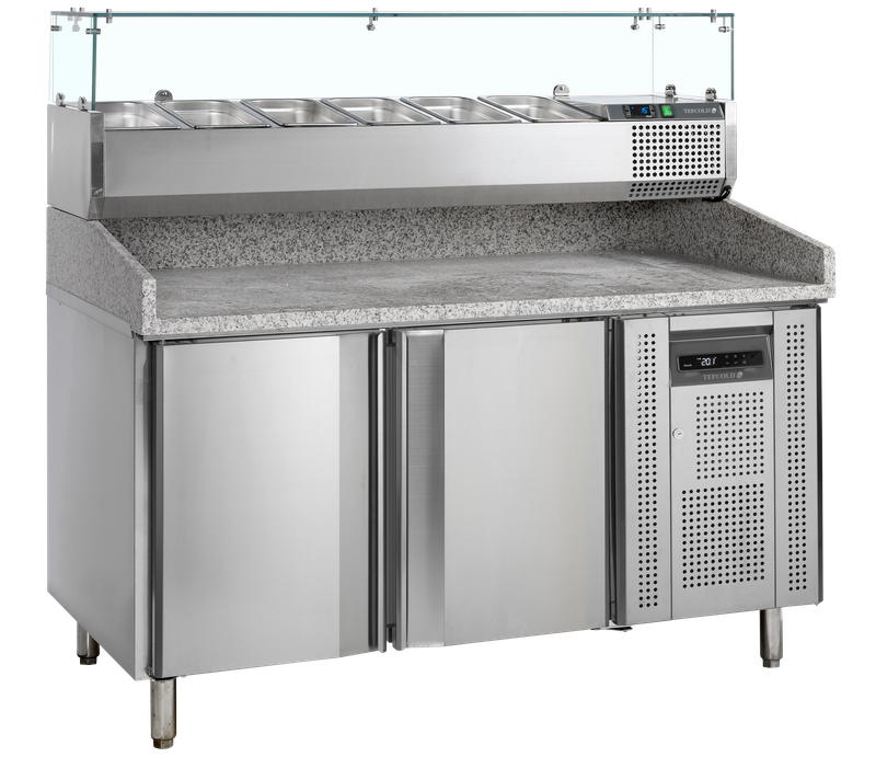 Pizzatafel incl. unit voor toppings