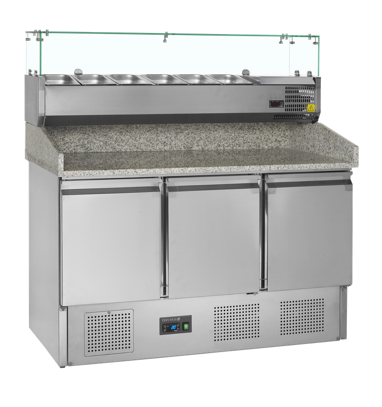 Pizzatafel incl. unit voor toppings