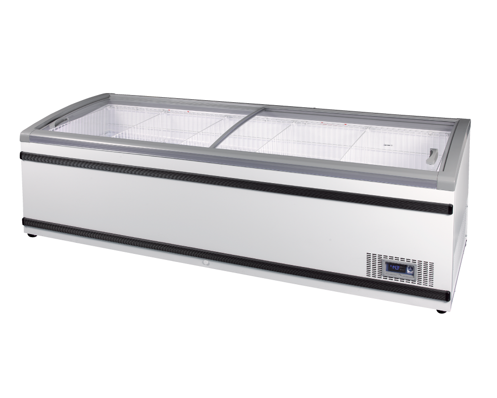 Diepvrieseiland met glazen schuifdeksels