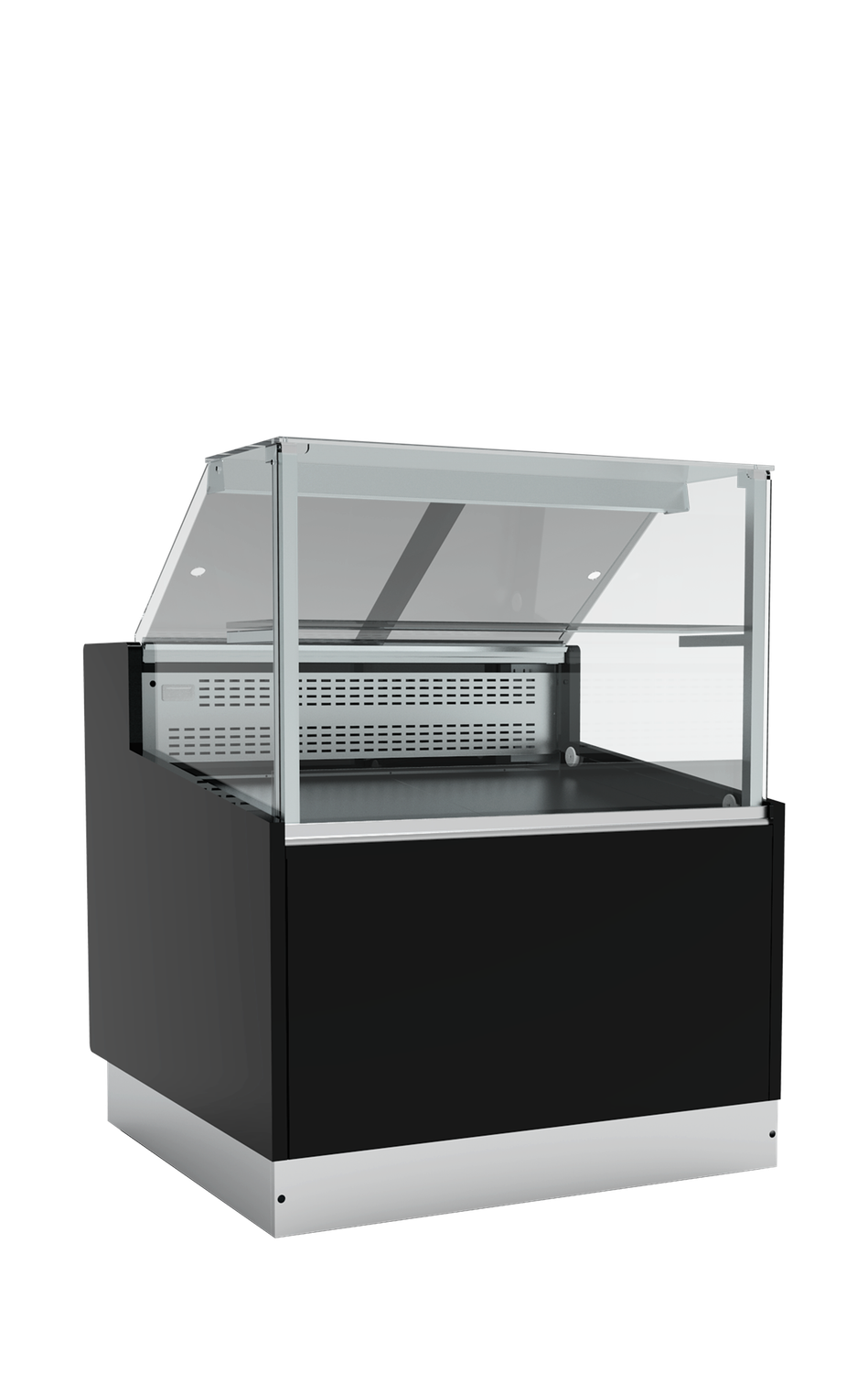 Statische zwarte koeltoonbank