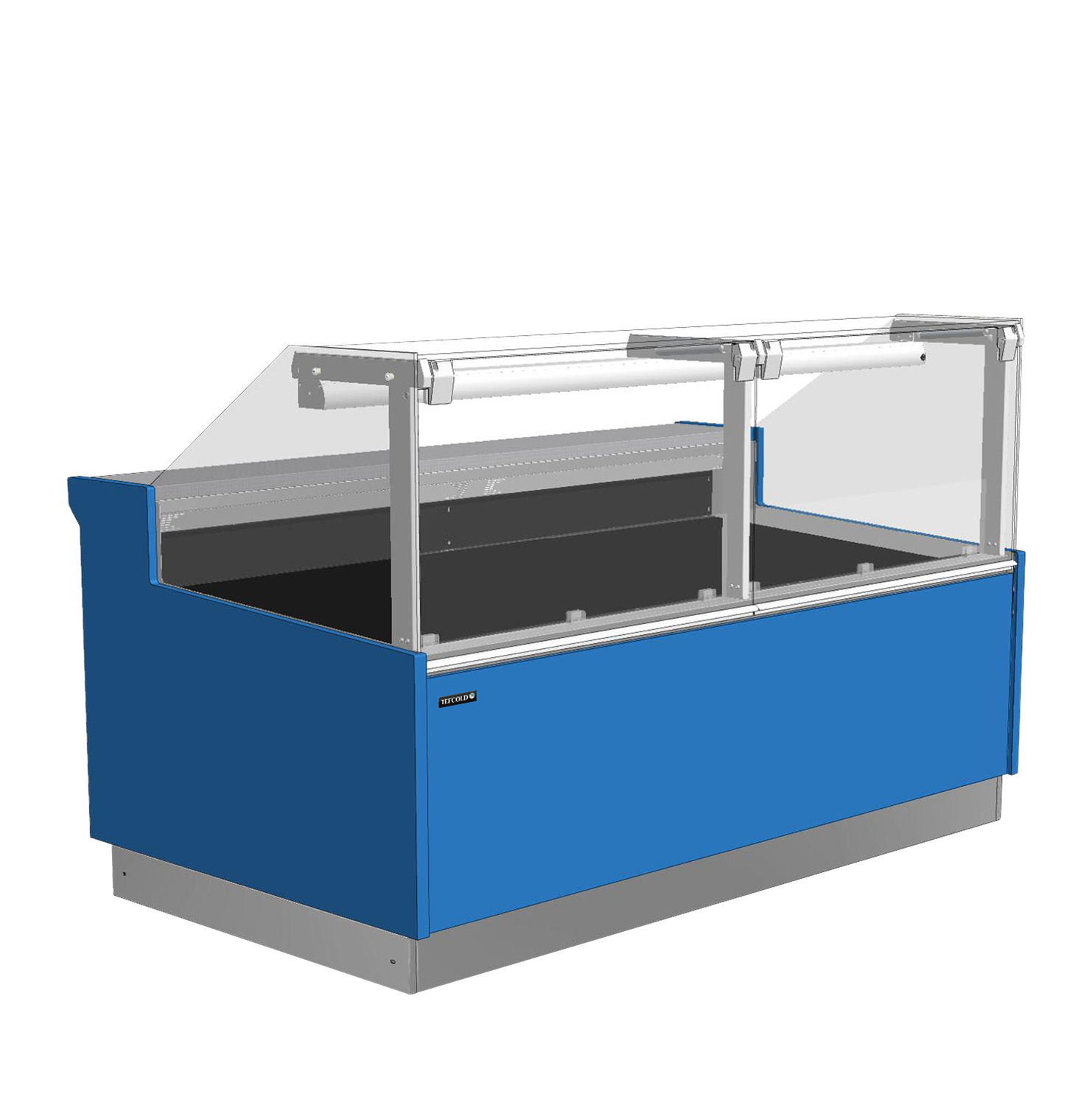 Geventileerde zwarte koeltoonbank