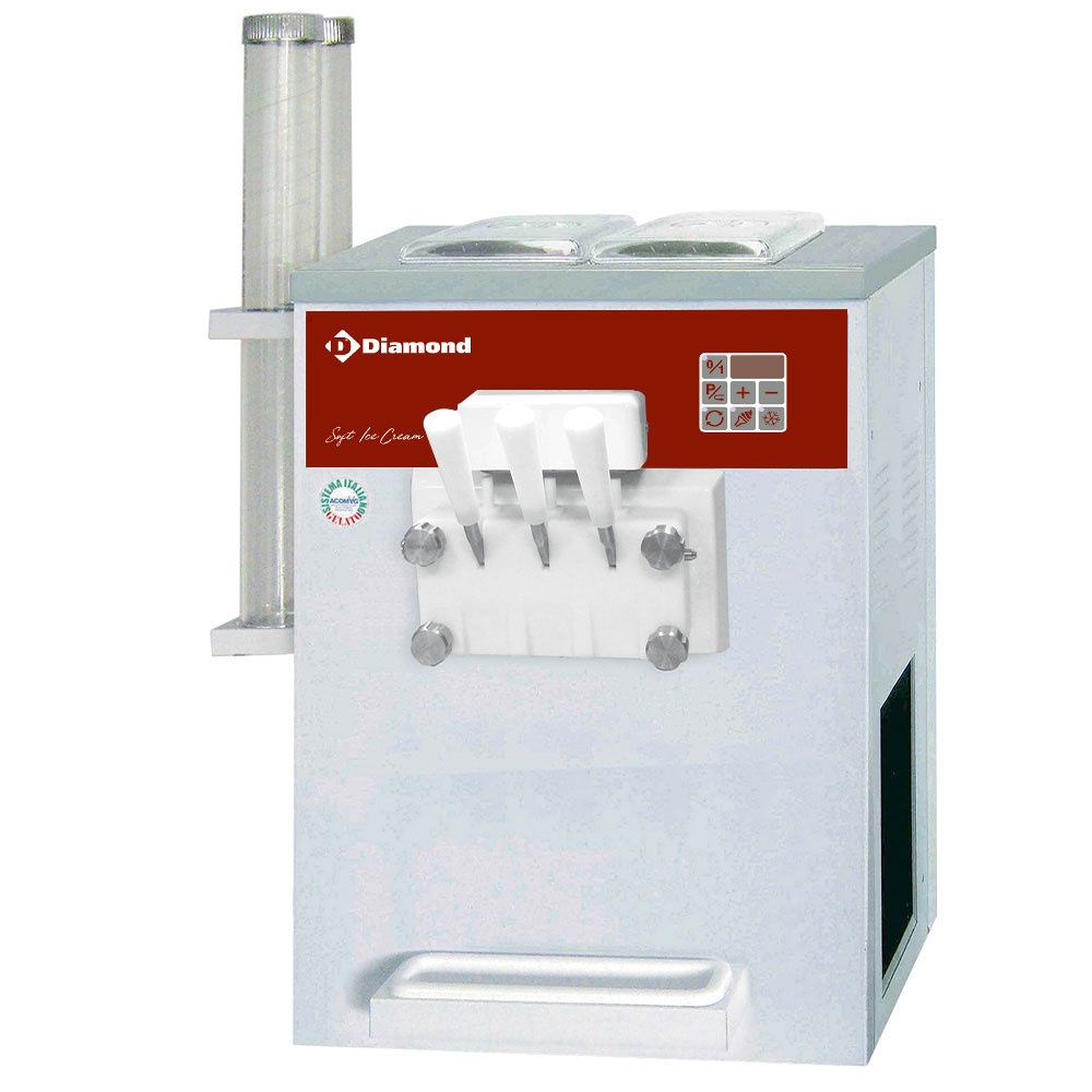 Soft ice-cream machine, 2 smaken + 1 mengsel, 13.5 Kg/u, luchtcondensor