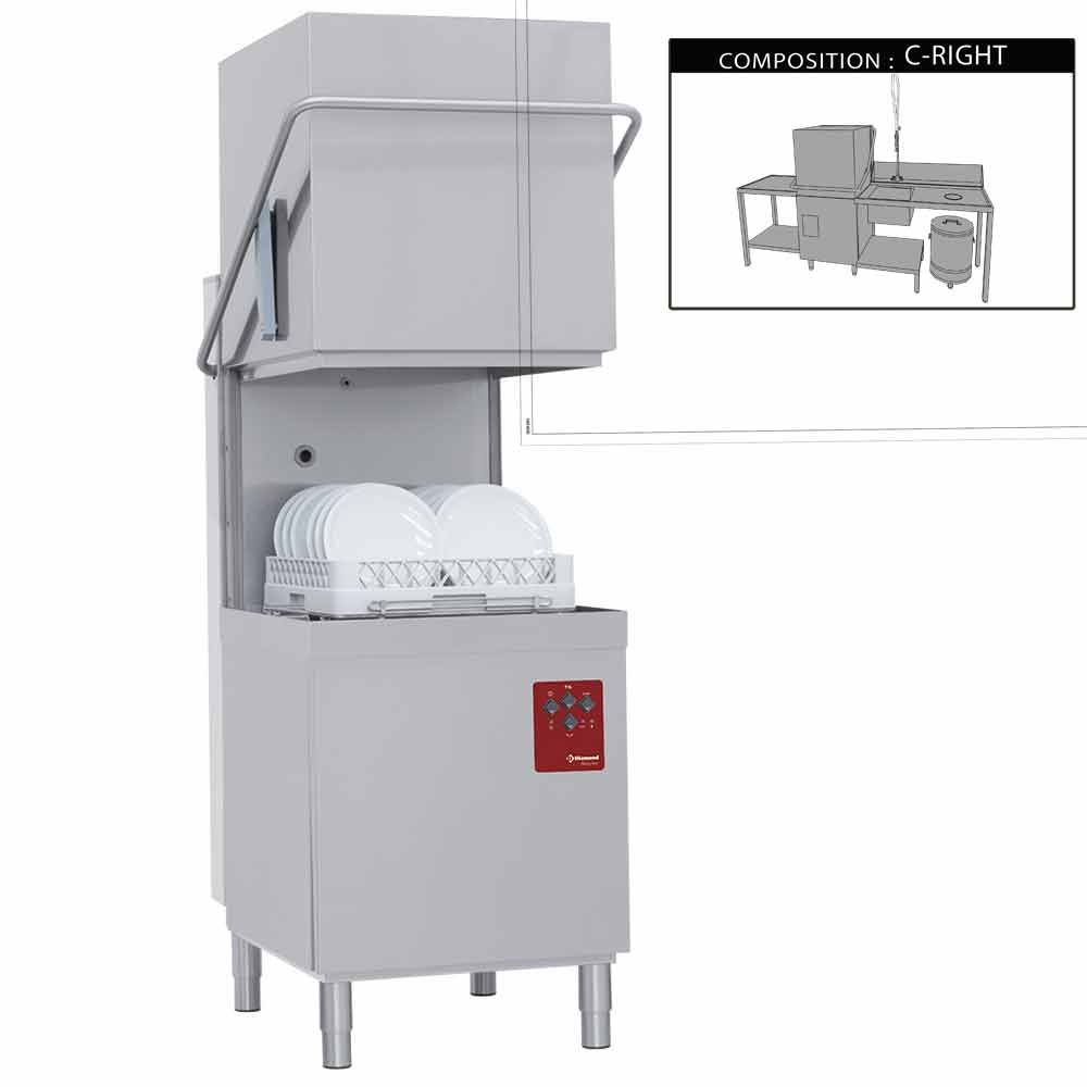 Vaatwasser met kap compleet, samengesteld uit :