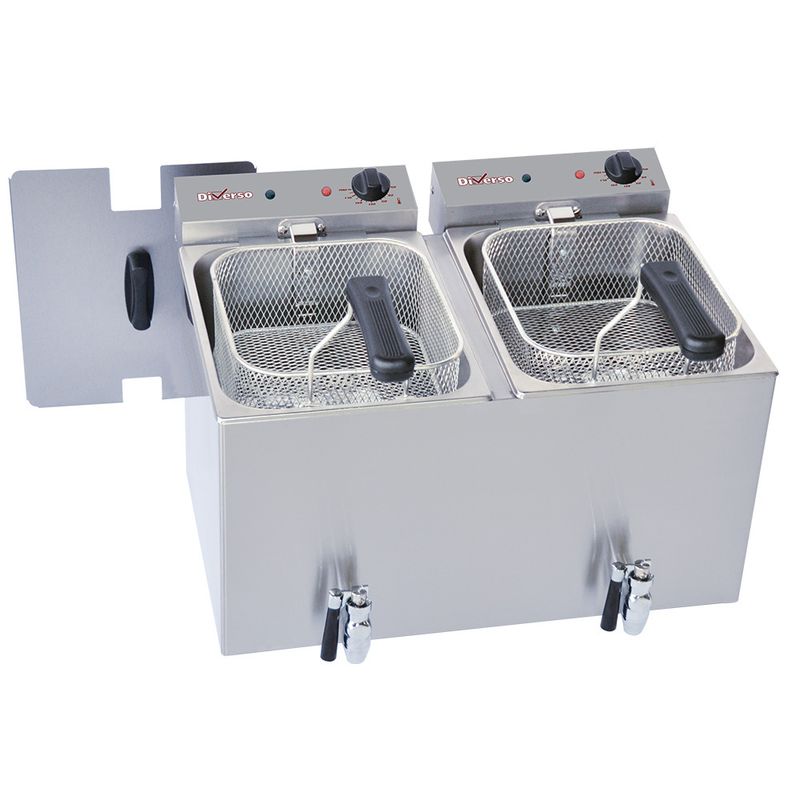 Elektrische friteuse tafelmodel 2x 8 liter + aftapkraan
