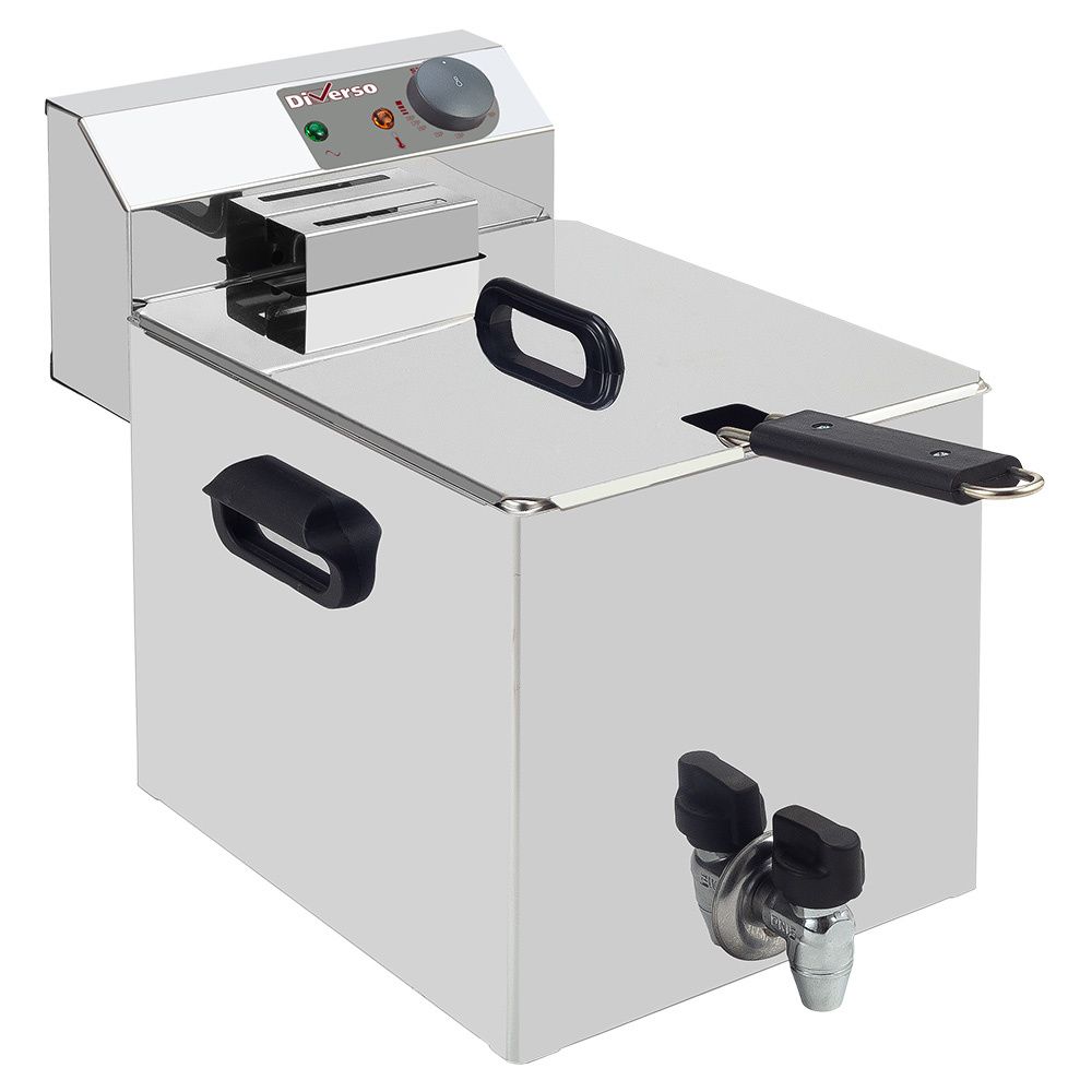 Elektrische friteuse tafelmodel 8 liter + aftapkraan