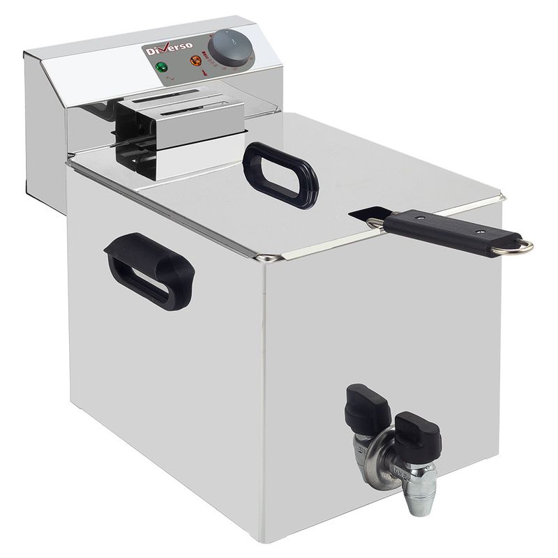 Elektrische friteuse tafelmodel 8 liter + aftapkraan