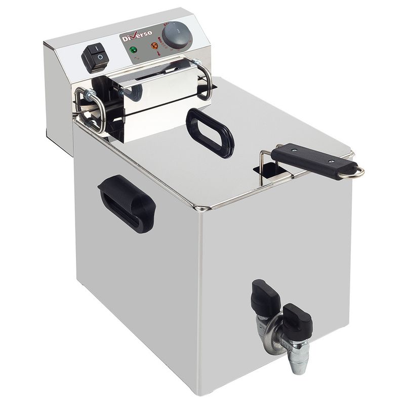 Elektrische friteuse tafelmodel 10 liter + aftapkraan