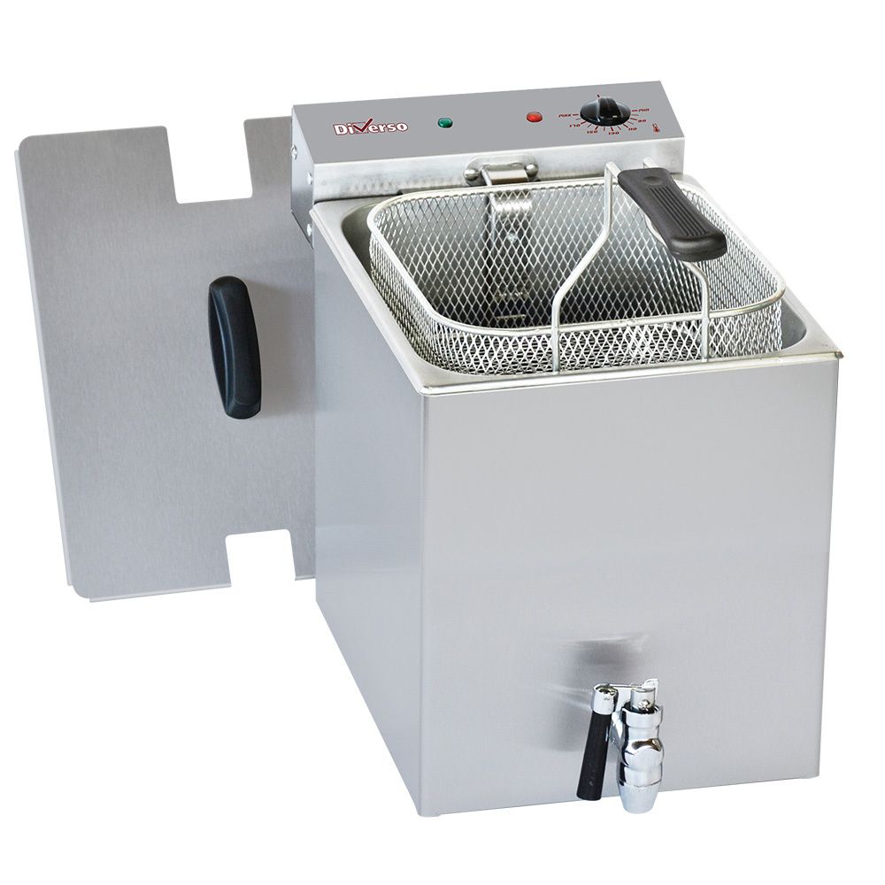 Elektrische friteuse tafelmodel 8 liter + aftapkraan