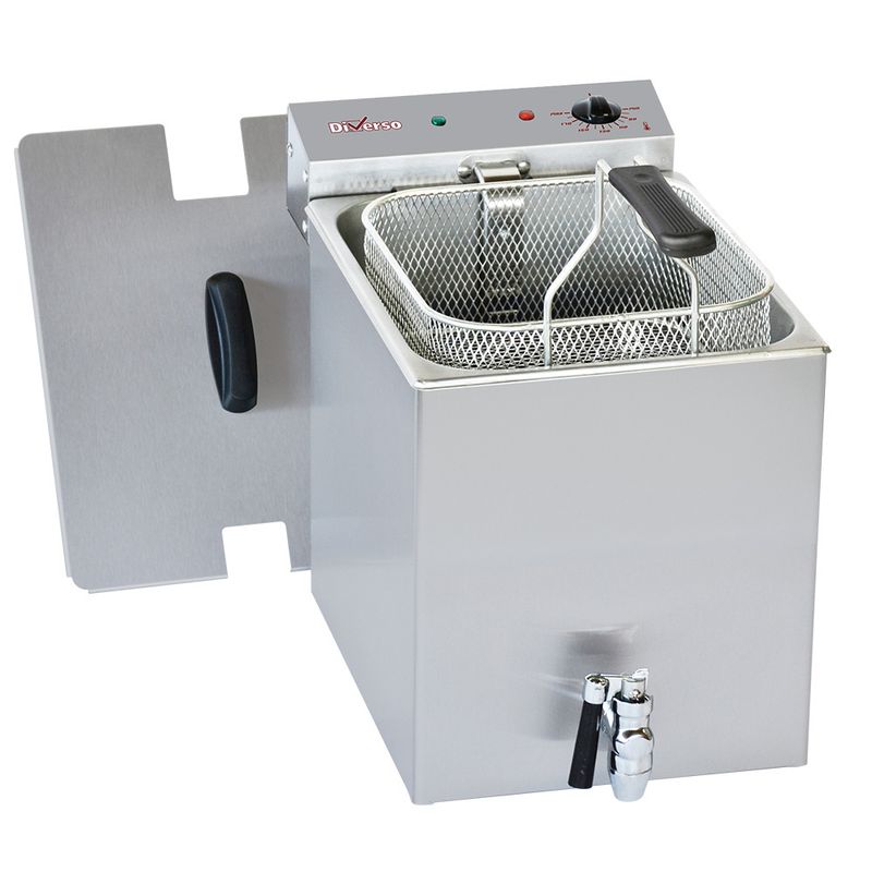 Elektrische friteuse tafelmodel 8 liter + aftapkraan