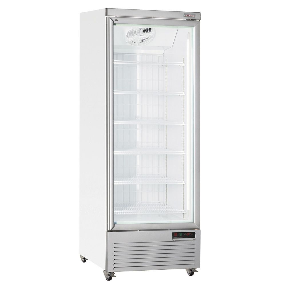 Verticale vrieskastvitrine, 560 liter - WIT