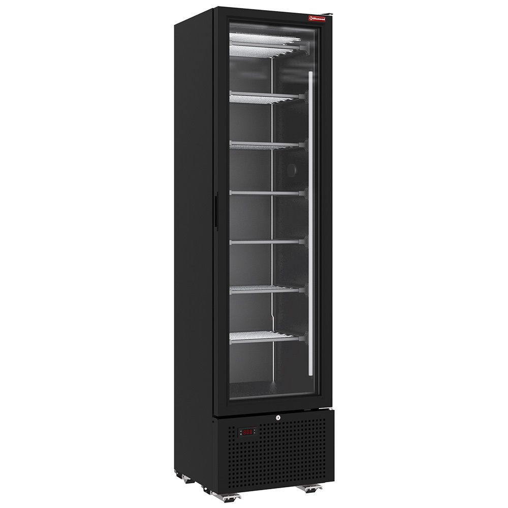 Negatieve gekoelde vitrine 221 liter - 7 vaste niveaus - ZWART