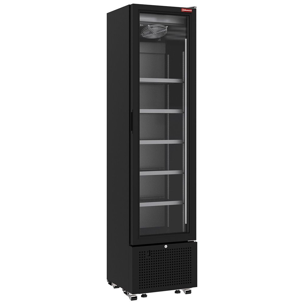Positieve gekoelde vitrine 221 liter ZWART
