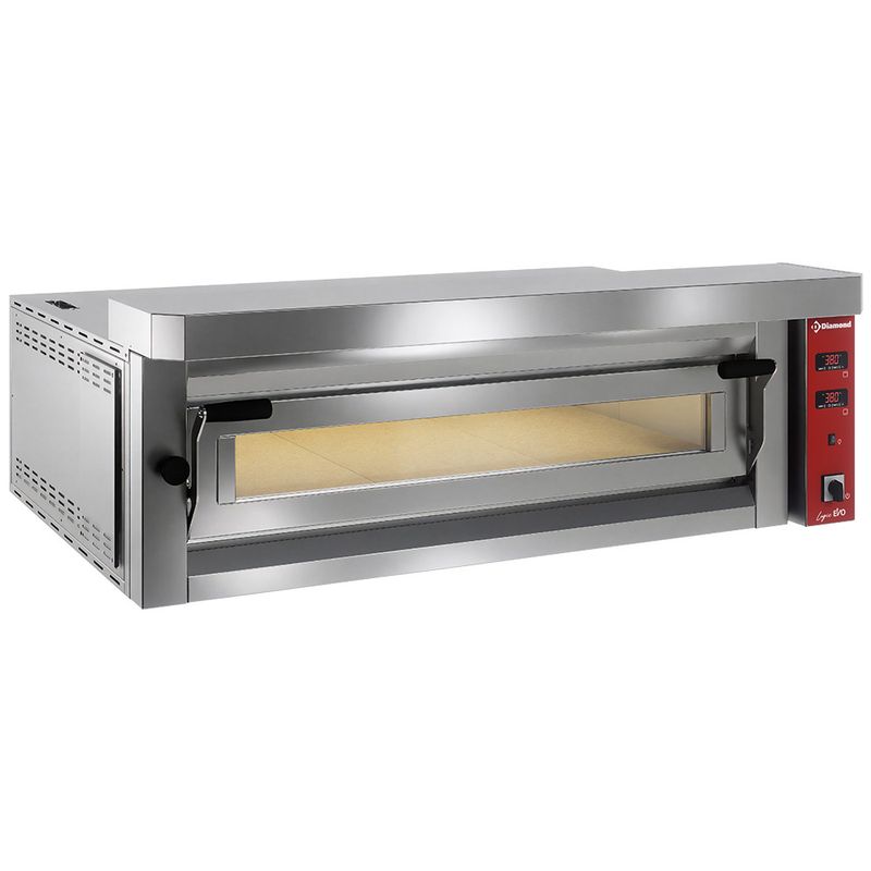 Elektrische pizzaoven &quot;extra large&quot;, 6 pizza&#39;s 350mm - FULL vuurvaste steen
