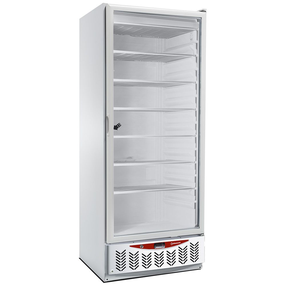 Statische vrieskast, glazen deur, 525 liter, GN2/1+600x400, wit