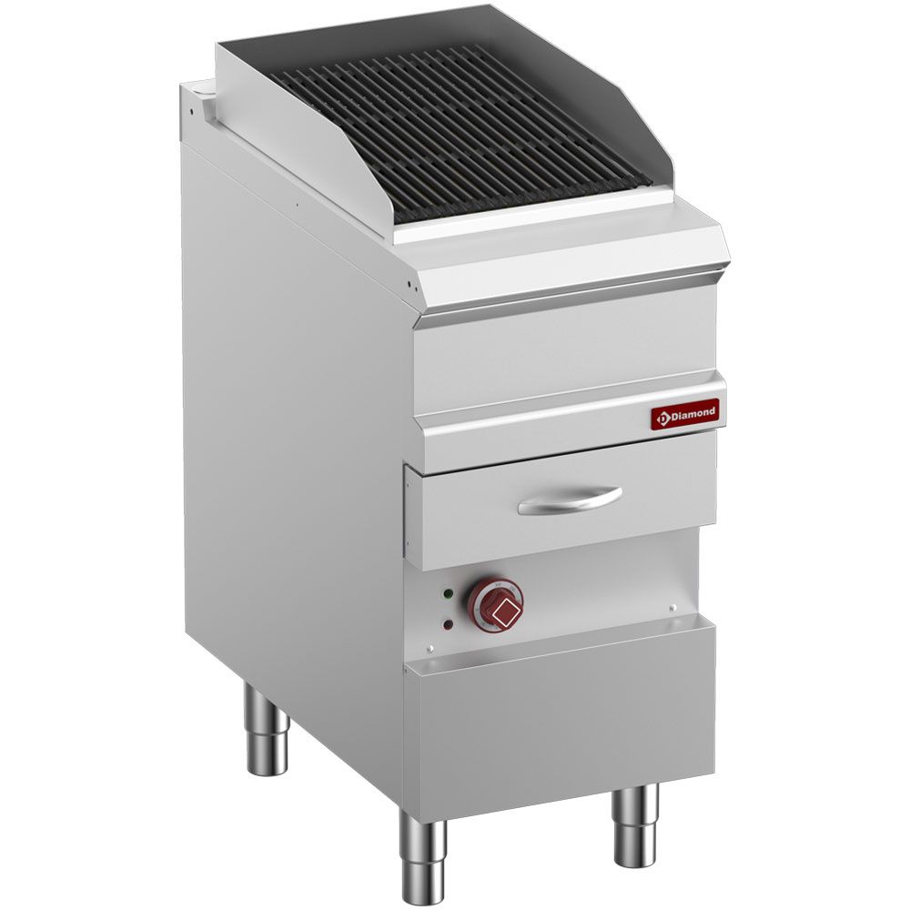 Elektrische stoomgrill, module 1/2, rooster in gietijzer &quot;dubbelzijdig&quot;