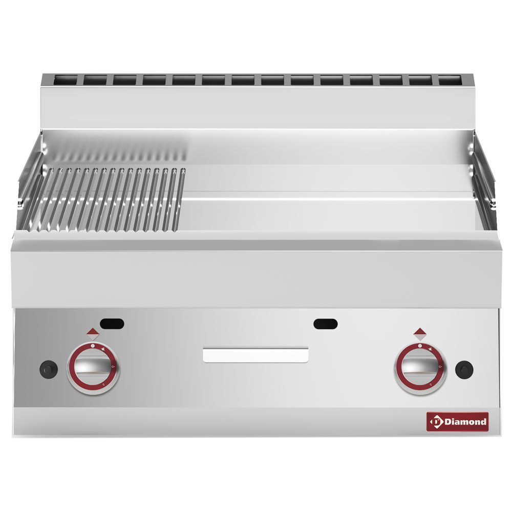 Bakplaat 2/3 glad en 1/3 gegroefd -Top- hard verchroomde &quot;50 µm&quot;