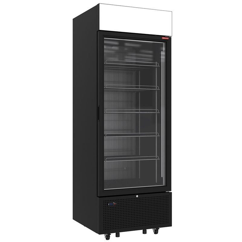 Negatieve gekoelde vitrine 646 liter - 5 vaste niveaus met lichtbak - ZWART