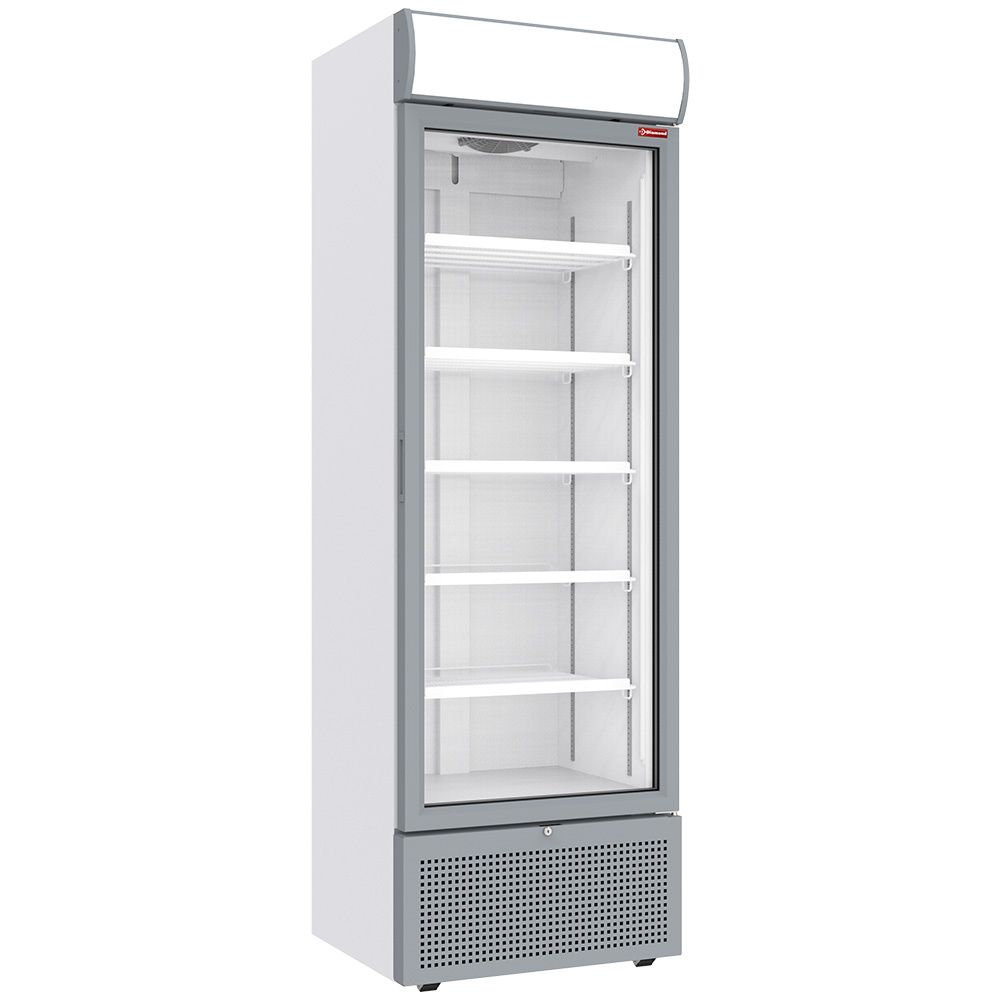 Positieve gekoelde vitrine 494 liter WIT met lichtbak