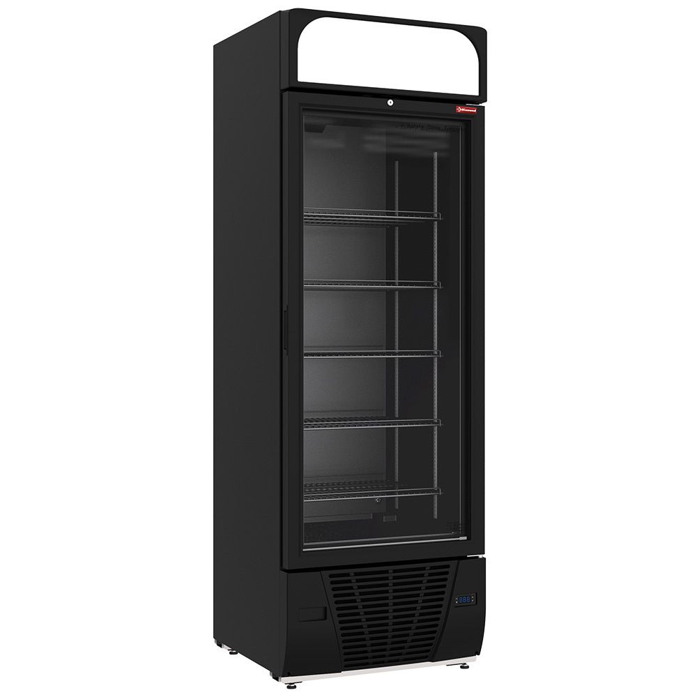 Negatieve gekoelde vitrine 496 liter - 6 vaste niveaus met lichtbak - ZWART