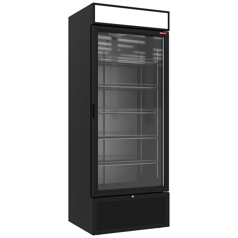 Positieve gekoelde vitrine 715 liter ZWART met lichtbak