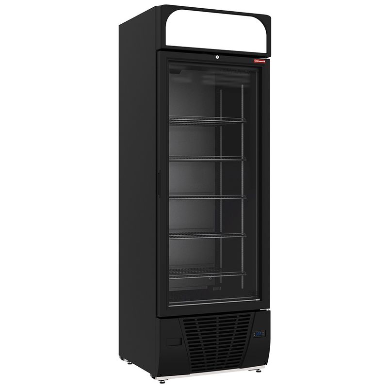 Negatieve gekoelde vitrine 496 liter - 6 vaste niveaus met lichtbak - ZWART
