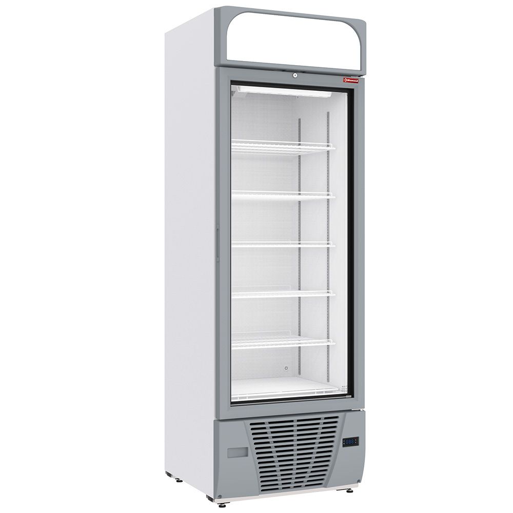 Negatieve gekoelde vitrine 496 liter - 6 vaste niveaus met lichtbak - WIT