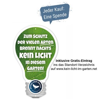 Garten-Schild "Kein Licht im Garten", stabiles Alu, wetterfest
