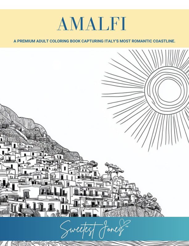 Amalfi: A premium adult coloring book capturing Italy’s most romantic coastline.