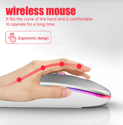 Slim Wireless Mouse 2.4GHz Optical Mice 1600DPI Gamer Office Quiet Mouse Ergonomic Design Mice With USB Receiver For PC