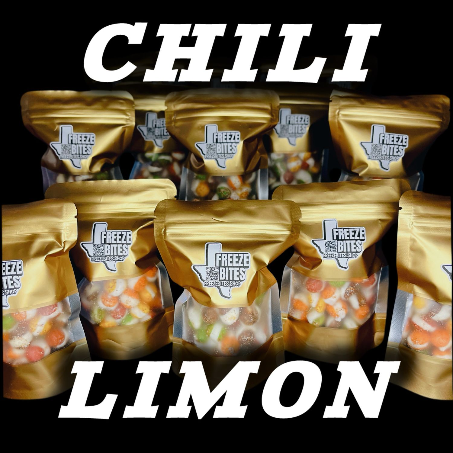 Chili Limon Rainbow Blasters 15ct Snack Pack | Specialty Mexican Flavored Freeze-dried Spicy Candy | Resealable Birthday Treat Bags 2oz