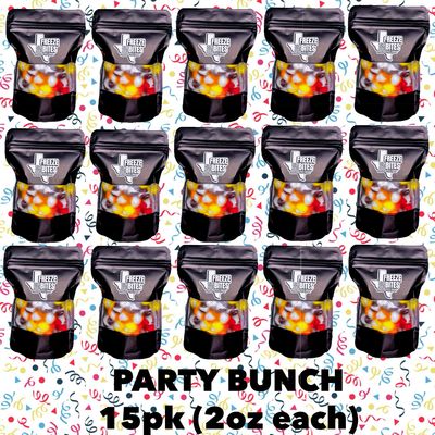 Fruity Rainbow Blasters 15 ct Snack Pack | Freeze-dried Sweet Crunchy Candy | Resealable Birthday Treat Bags 2oz each