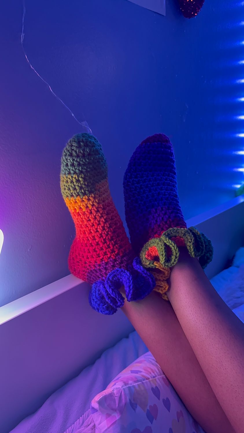 Rainbow Ruffle Socks