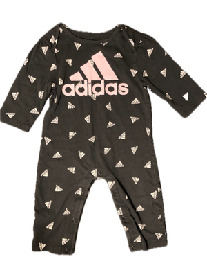 Adidas onesie black w/white triangles