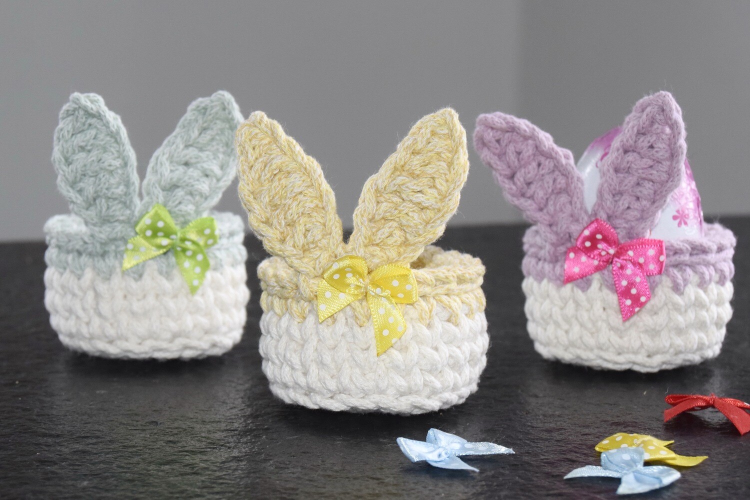 Häkelanleitung für die Mini-Hasen-Körbchen STUPSI